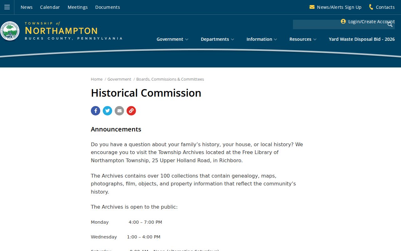 Northampton Township city directory research through the Historical Commission