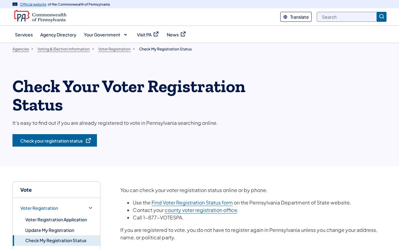 Northampton Township residents directory voter-status guidance